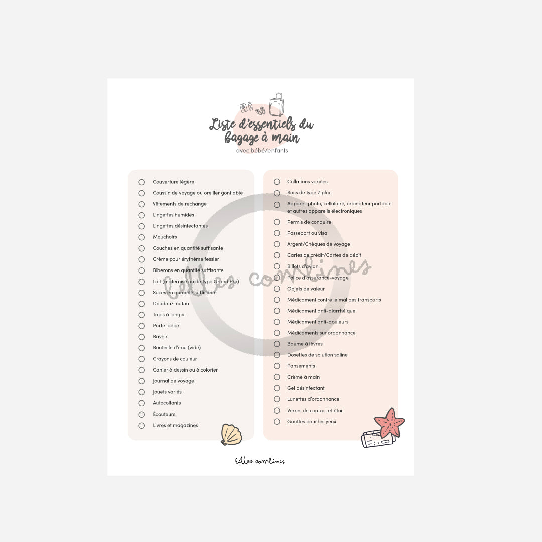 Carry-on luggage essentials list (with baby/child)