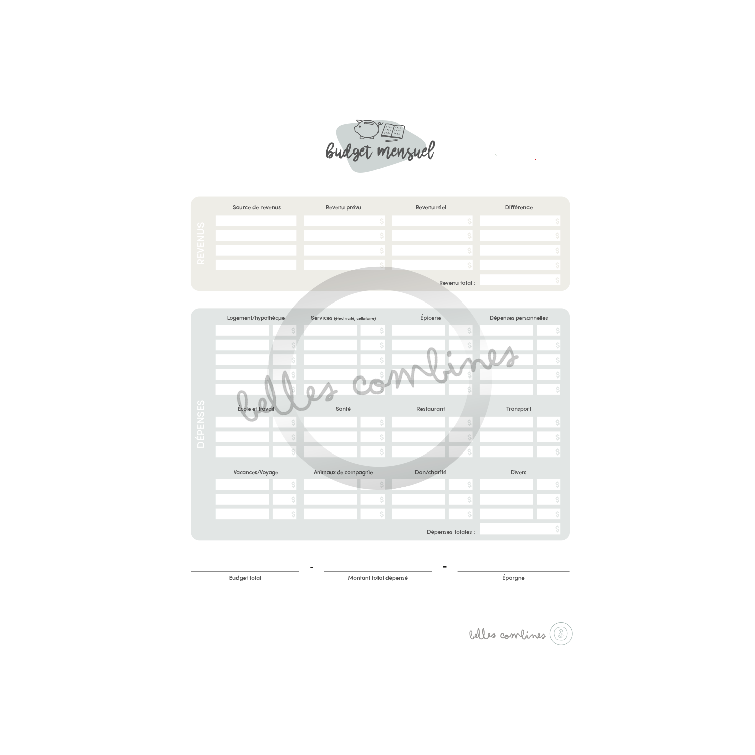 Monthly budget template 2