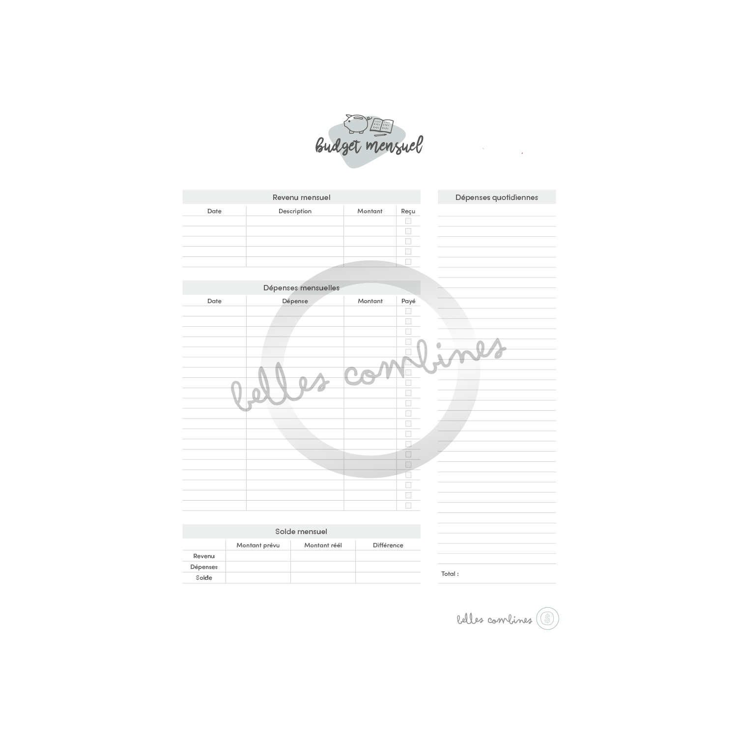 Monthly budget template 3