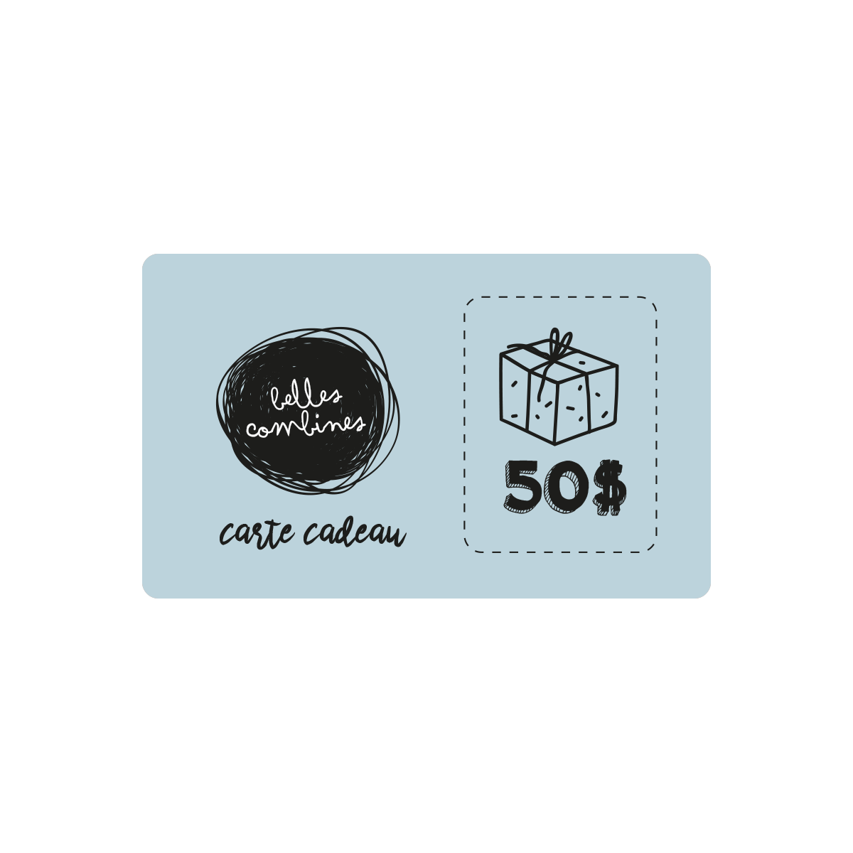 Aperçu de la carte-cadeau de 50$ Les Belles Combines