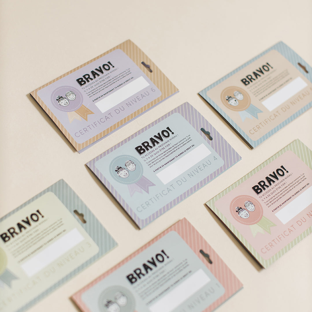 English version of the magnets level up certificates by Les Belles Combines