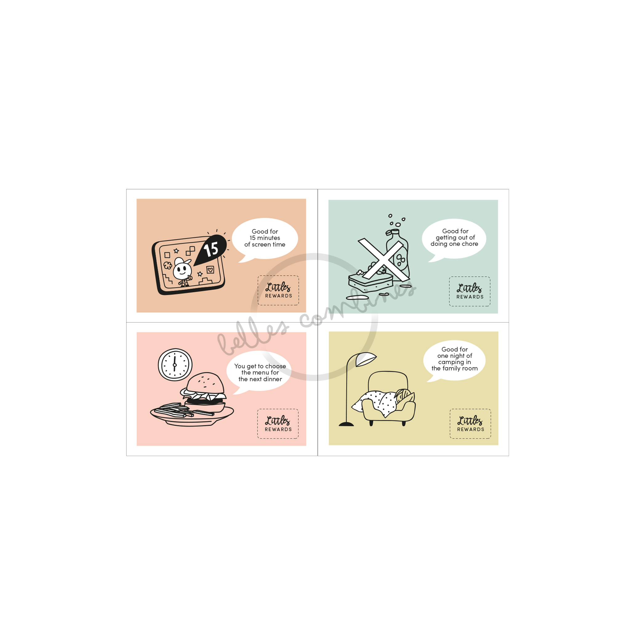 English version of the little rewards coupons made by Les Belles Combines