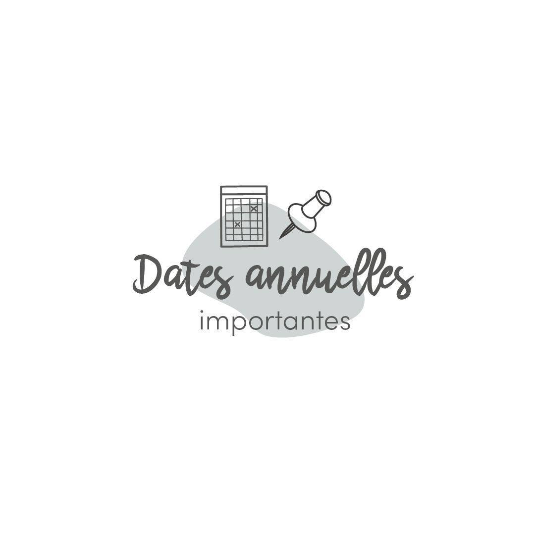 Annual Important Dates Sheet