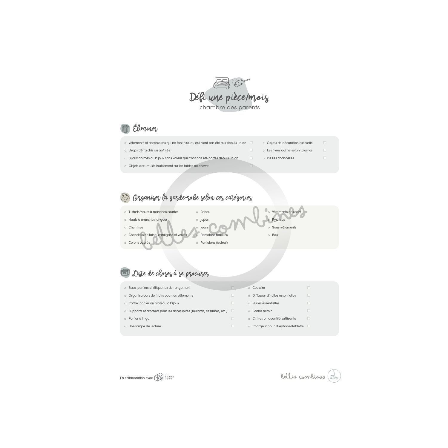 Challenge 1 piece/month parents room