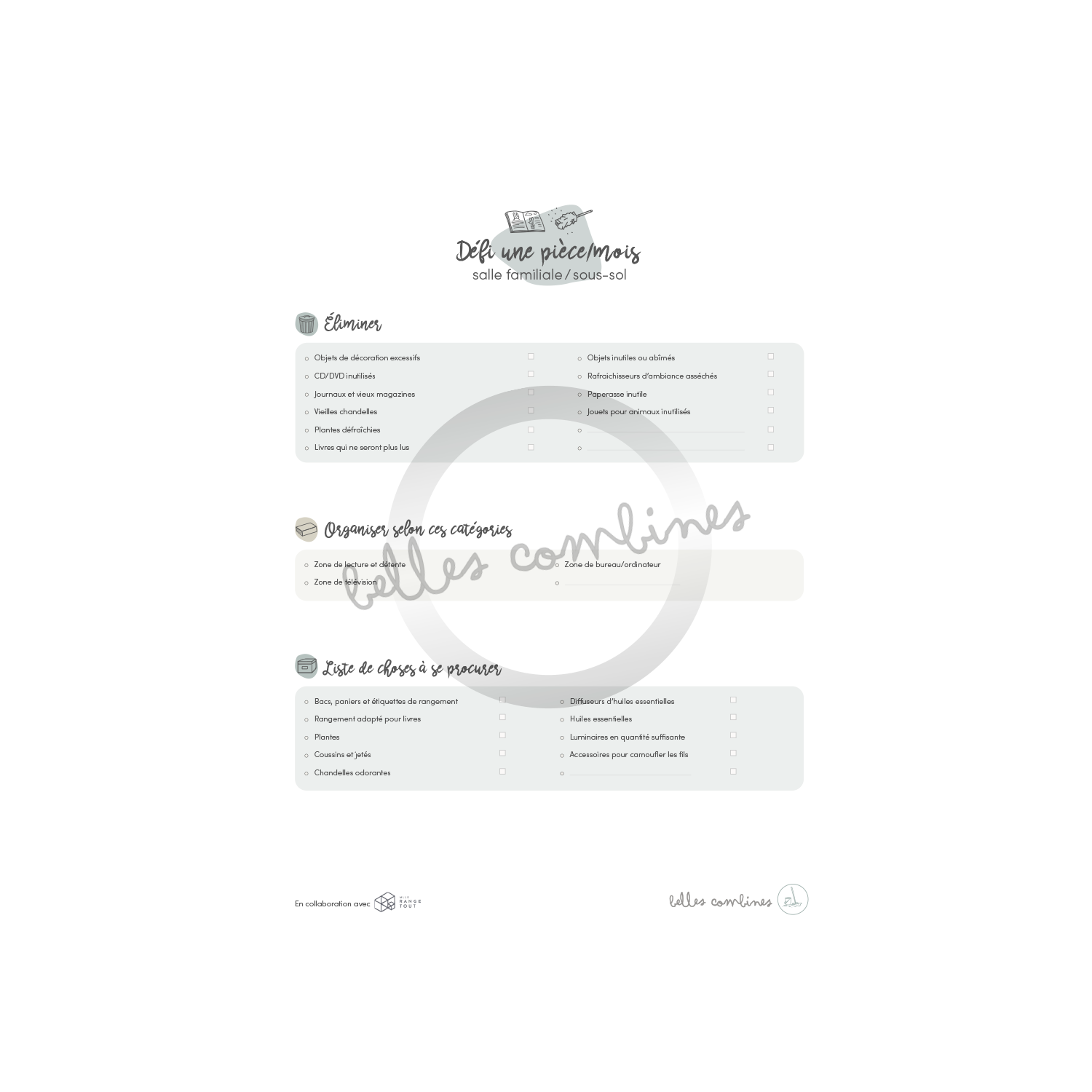 Challenge 1 piece/month basement