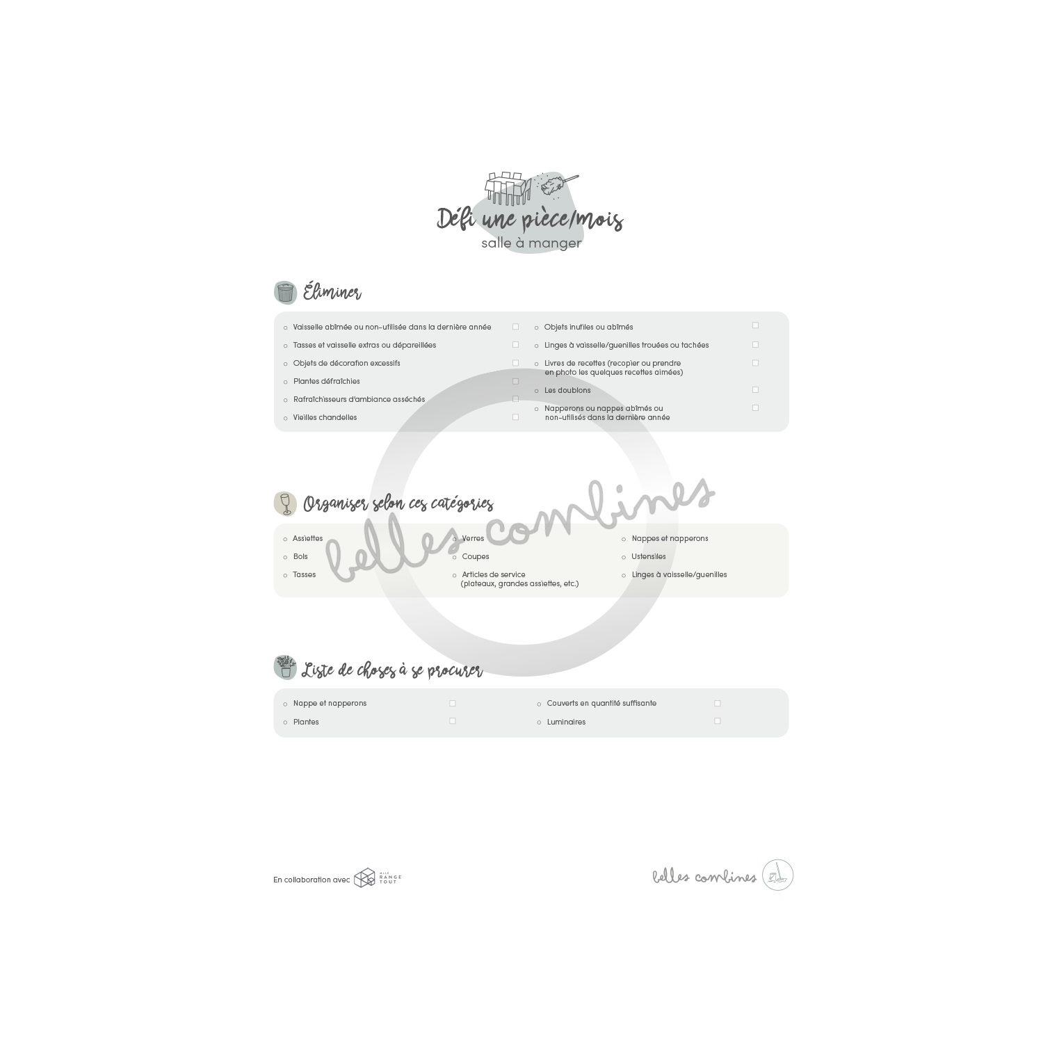 Challenge 1 piece/month dining room