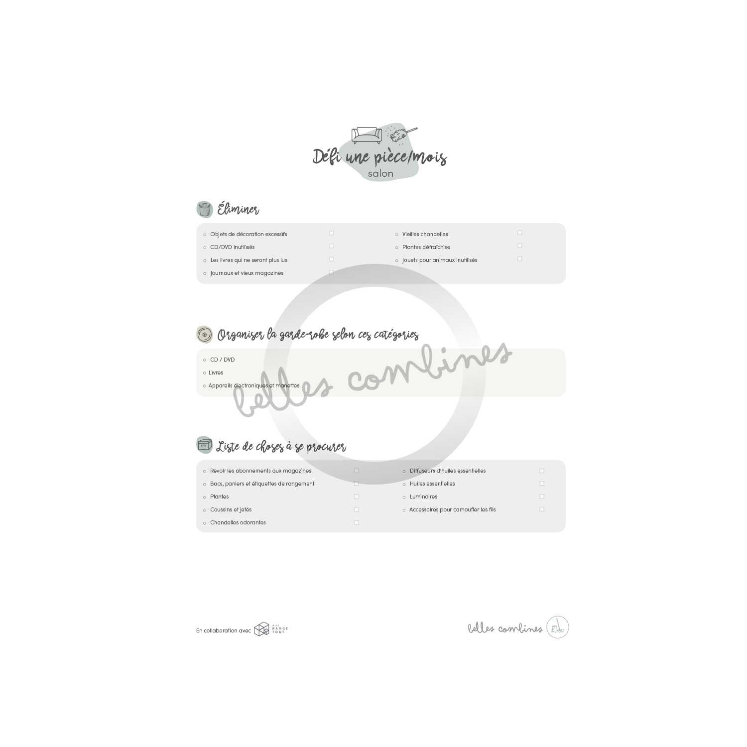 Challenge 1 piece/month living room