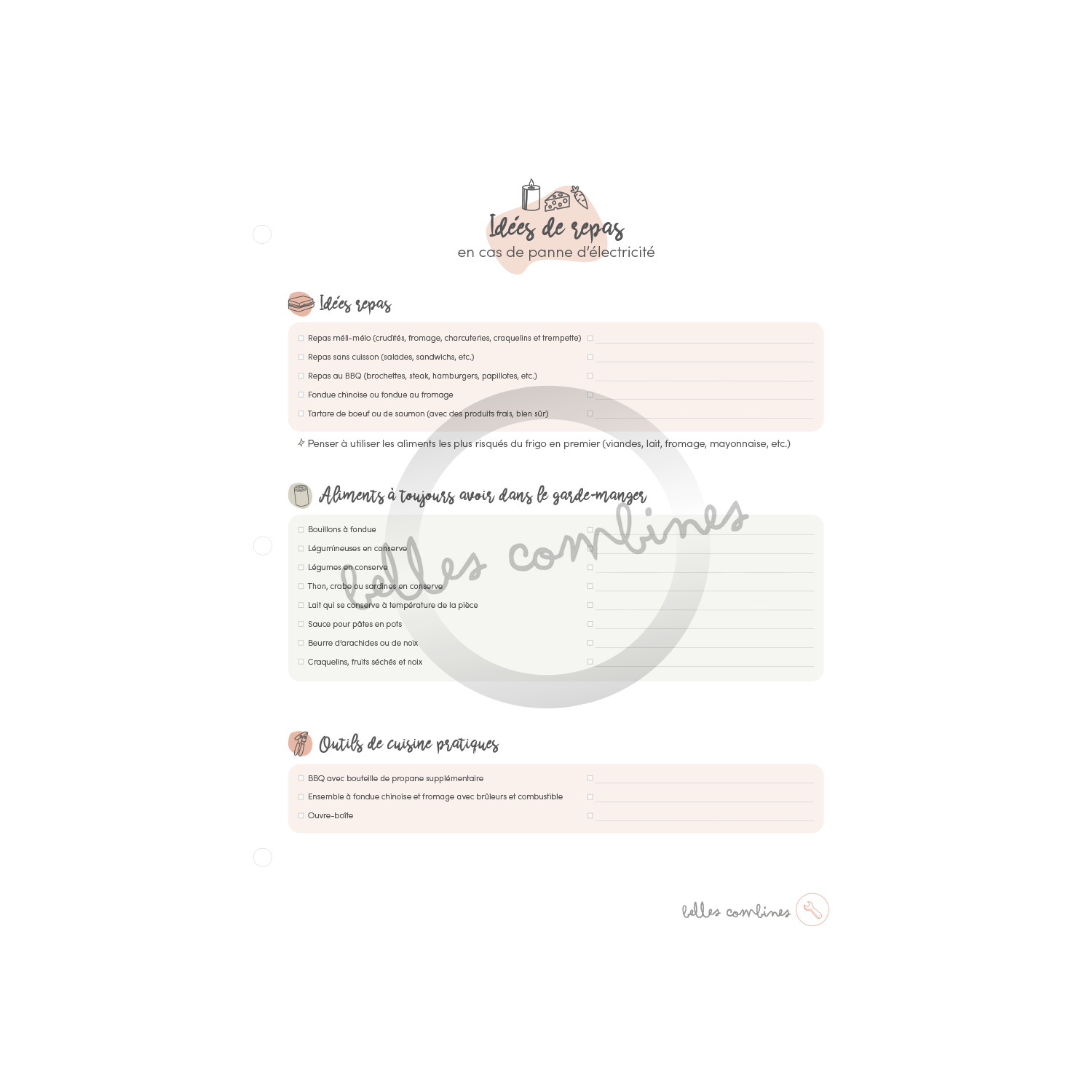 List of power outage meal and snack ideas