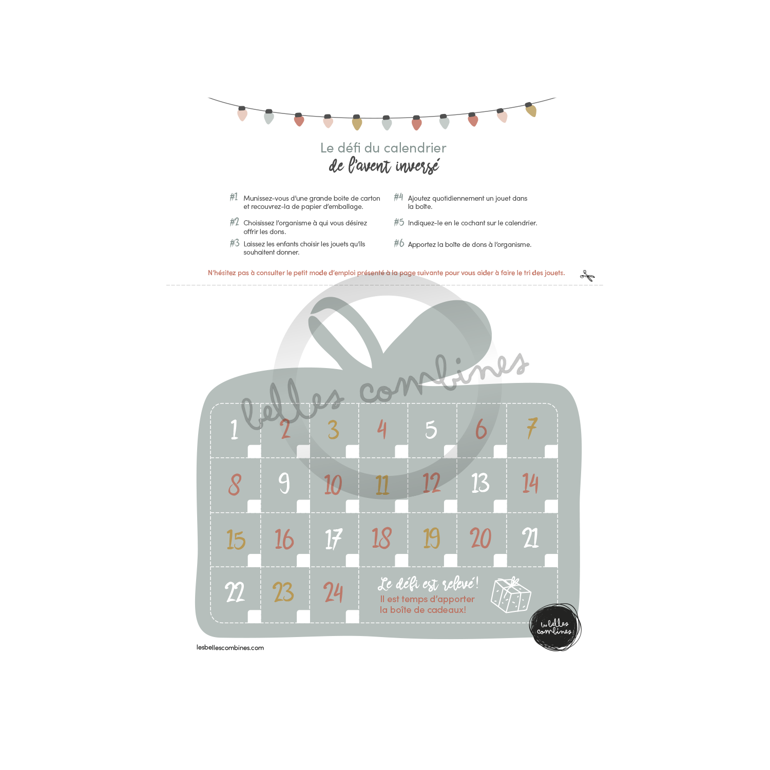 The challenge of the reverse Advent calendar