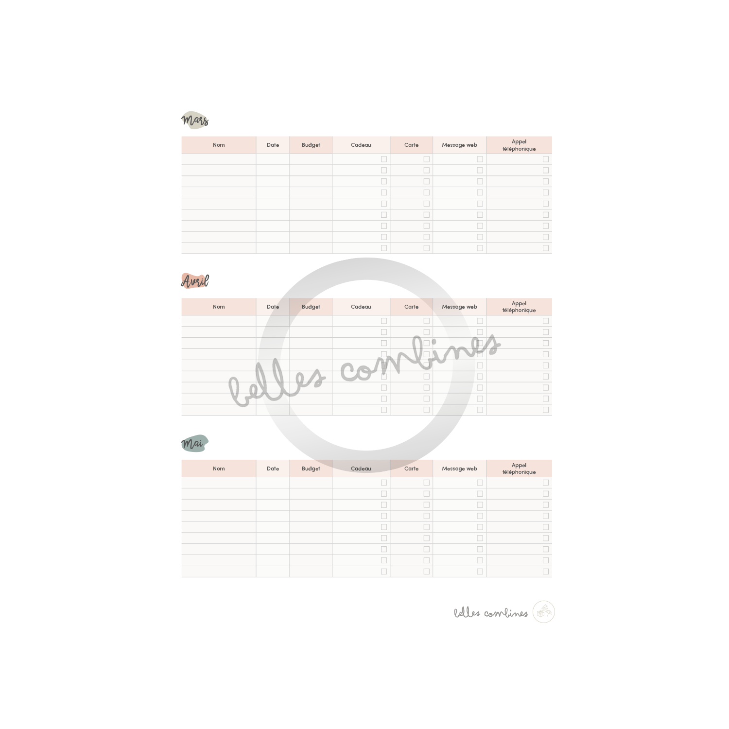 birthday calendar