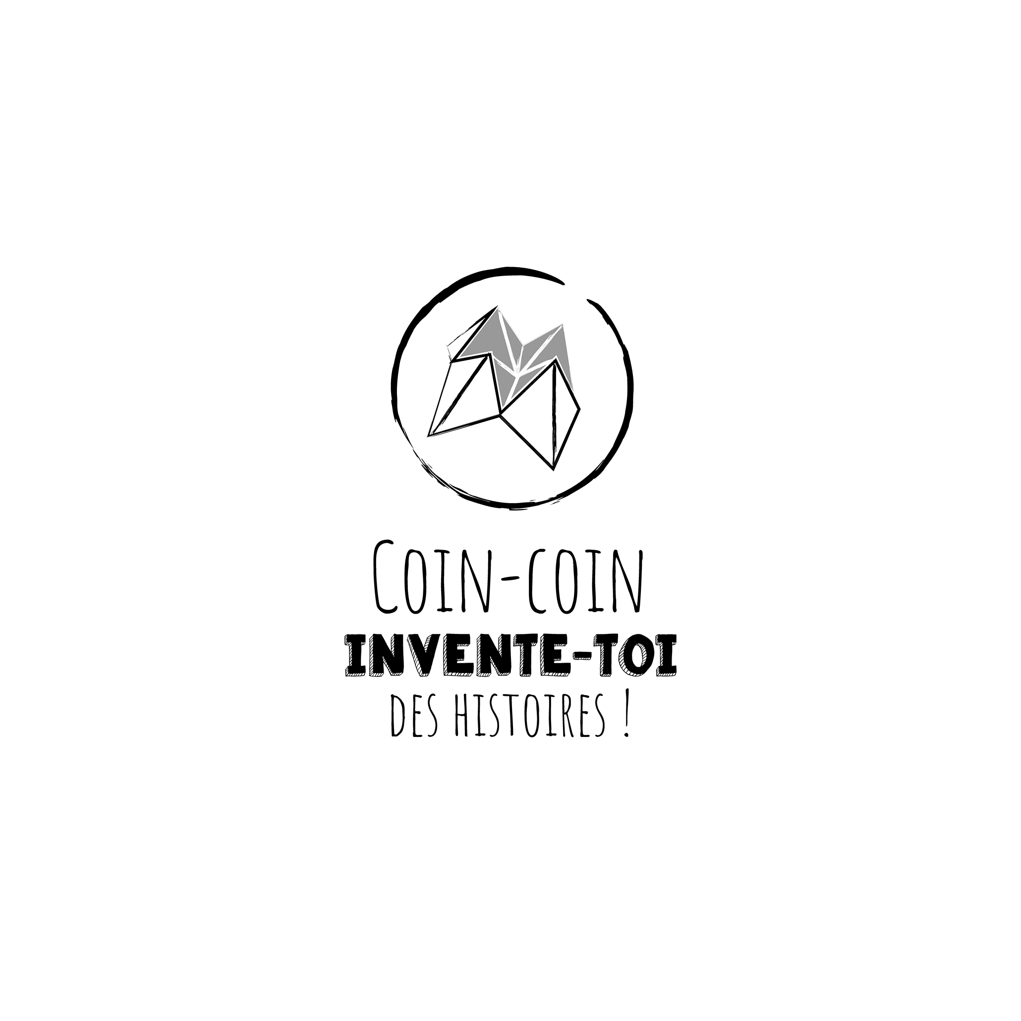 Version française du logo de la petite combine du coin-coin invente-toi des histoires Les Belles Combines