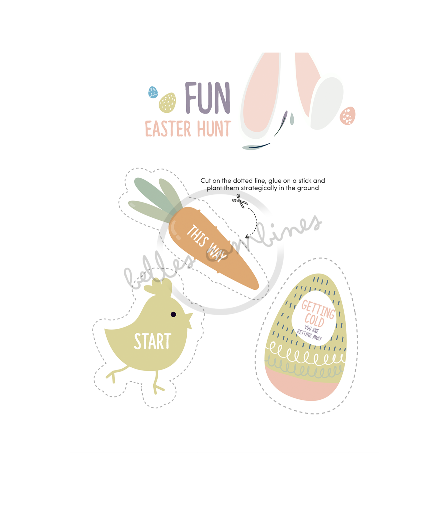English version of the fun easter hunt document made by Les Belles Combines