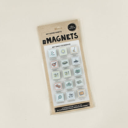 English version of the good habits magnets made by Les Belles Combines