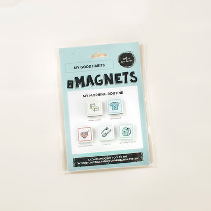 English version of the morning routine magnets made by Les Belles Combines